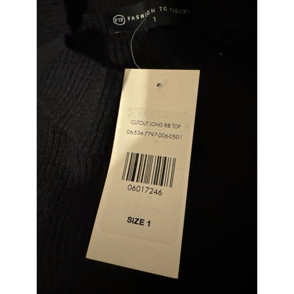 Fashion To Figure Black Cutout Ribbed Pullover Duster Sweater Plus Size 1 NWT - Picture 12 of 14